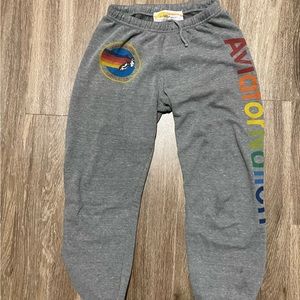 Grey logo aviator nation sweatpants